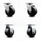 Service Caster 4 Inch Polyolefin Caster Set with Roller Bearings 2 Swivel 2 Rigid SCC SCC-20S420-POR-2-R-2 - alternate 1